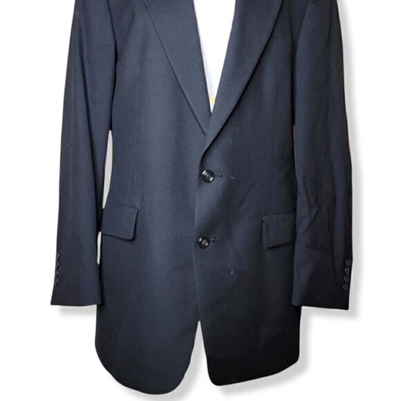 Roundtree & Yorke Dillard's Double Button Suit Jacket Black - Picture 5 of 14